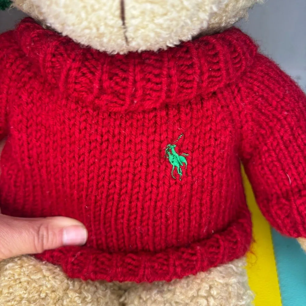 Ralph Lauren Red Sweater Teddy Bear Vintage‎